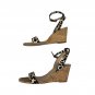 Antonio Melani Womens Leopard Print Cork Wedge Sandals Size 8M Leather Sole