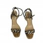 Antonio Melani Womens Leopard Print Cork Wedge Sandals Size 8M Leather Sole