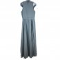 Azazie Long Pleated Blue Dress Size 8 Sleeveless Polyester
