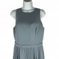 Azazie Long Pleated Blue Dress Size 8 Sleeveless Polyester