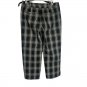White House Black Market Womens Plaid Capri Pants Size 4R Black & White Stretch
