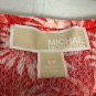 Michael Michael Kors Womens Wrap Dress 3X Red Floral Stretch Ruffle Tie Waist