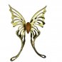 3-Piece Gold Butterfly Wall Art Sculptures With Wooden Centers