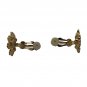 Gold-Tone Floral Clip-On Earrings With Clear Rhinestones Vintage Style