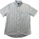 Chaps Mens Short-Sleeve Check Button-Down Shirt Size M White/Blue Classic Fit Chaps Mens Short-Sleeve Check Button-Down Shirt Size M White/Blue Classic Fit