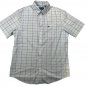 Chaps Mens Short-Sleeve Check Button-Down Shirt Size M White/Blue Classic Fit