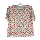 Easy Essentials Watermelon Print Women's T-Shirt 2X White & Pink Easy Essentials Watermelon Print Women's T-Shirt 2X White & Pink