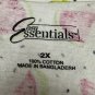 Easy Essentials Watermelon Print Women's T-Shirt 2X White & Pink