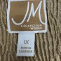 JM Collection Womenâs Metallic Open-Front Cardigan 1X Gold Textured Long Sleeve