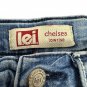 L.E.I Chelsea Lowrise Girls Denim Shorts Size 7 Embroidered Adjustable Waist