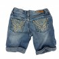 L.E.I Chelsea Lowrise Girls Denim Shorts Size 7 Embroidered Adjustable Waist