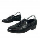 Vintage Florsheim Black Leather Tassel Loafers 6.5D Men's Formal Dress Shoes