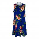 Jessica Howard Womens Floral-Print Fit & Flare Dress Size 8 Blue