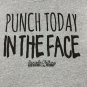 Punch Today In The Face Graphic Racerback Tank Top Large Gray