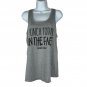 Punch Today In The Face Graphic Racerback Tank Top Large Gray