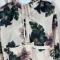 Floral Print Thread & Supply Hooded Pullover Jacket Medium Polyester Womens