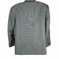 Policy Studio Mens Double Breasted Blazer L Black Buttons Gray Pinstripe Pattern