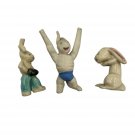 Set 3 Vintage Handmade Ceramic Rabbit Figurines Signed Brooks Whimsical Design Set 3 Vintage Handmade Ceramic Rabbit Figurines Signed Brooks Whimsical Design