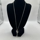 Heart Key Pendant Necklace With Rhinestones & Lobster Clasp On Silver-Tone Chain Heart Key Pendant Necklace With Rhinestones & Lobster Clasp On Silver-Tone Chain