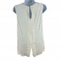 Daniel Rainn Womens Sleeveless Keyhole Top Sz S Ivory Textured Lace Trim Blouse