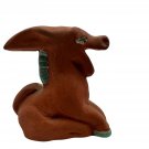 Handcrafted Clay Figurine Of A Sitting Animal Sculpture Signed Artist M Brooks Handcrafted Clay Figurine Of A Sitting Animal Sculpture Signed Artist M Brooks