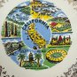 California Vintage Souvenir Plate Scenic Attractions Gold Trim 9&acirc;�� Display Item