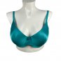 Bedform Womens Teal Underwire Bra Size 40D Adjustable Straps Hook & Eye Closure