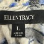 Ellen Tracy Womens Sleeveless Blue Floral Print Tunic Top Size Large Relaxed Fit