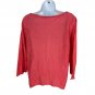 Eileen Fisher Petite Womens Coral Pink 100% Linen Lightweight Long Sleeve Top PL