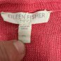 Eileen Fisher Petite Womens Coral Pink 100% Linen Lightweight Long Sleeve Top PL