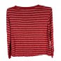 Stars Above Womens Red White Stripe Long Sleeve Relaxed Pocket T Shirt Size L