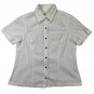 Christopher & Banks Womens Button-Up Short Sleeve Blouse Size Large White Textur