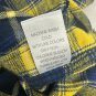 Pacsun Mens Large Yellow & Navy Plaid Flannel Hooded Shirt Relaxed Fit