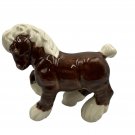 Vintage Ceramic Brown & Ivory Horse Figurine Glossy Finish Home Decor Vintage Ceramic Brown & Ivory Horse Figurine Glossy Finish Home Decor