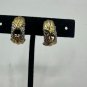 Vintage Two-Tone Gold & Silver Clip-On Earrings With Textured Design