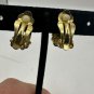 Vintage Two-Tone Gold & Silver Clip-On Earrings With Textured Design