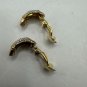 Vintage Two-Tone Gold & Silver Clip-On Earrings With Textured Design