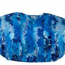 Jennifer Lopez Womens Blue Floral Sheer Blouse XL Relaxed Fit Lightweight Flow