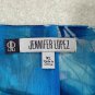Jennifer Lopez Womens Blue Floral Sheer Blouse XL Relaxed Fit Lightweight Flow
