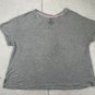Joyspun Womens Plus Size Gray V-Neck T-Shirt Size 2X Lightweight Casual Wear