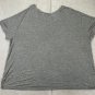 Joyspun Womens Plus Size Gray V-Neck T-Shirt Size 2X Lightweight Casual Wear