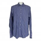 Brooks Brothers Slim Fit Mens Button-Up Shirt 16.5x35 Blue Striped Egyptian