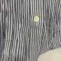 Treasure & Bond Boyfriend Striped Button-Down Shirt L Cotton Blend Blue White