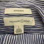 Treasure & Bond Boyfriend Striped Button-Down Shirt L Cotton Blend Blue White