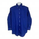 Lands End Outfitters Mens Blue Button-Down Shirt 17x33 Cotton Blend Lands End Outfitters Mens Blue Button-Down Shirt 17x33 Cotton Blend