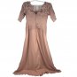 Elegant Lace & Chiffon Mauve Wedding Dress Short Sleeves & Button Back Closure