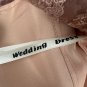 Elegant Lace & Chiffon Mauve Wedding Dress Short Sleeves & Button Back Closure