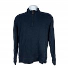 Lands End Mens Navy Blue Half Zip Pullover Sweater Tailored Fit Size M