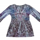 Unity World Wear Women’s Large Tunic Pullover Top 3/4 Sleeve Multicolor Boho