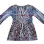 Unity World Wear Women&acirc;��s Large Tunic Pullover Top 3/4 Sleeve Multicolor Boho